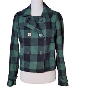 Heritage Womens M Clueless Preppy Plaid 100% Cotton Jacket Old Money 90s Cropped